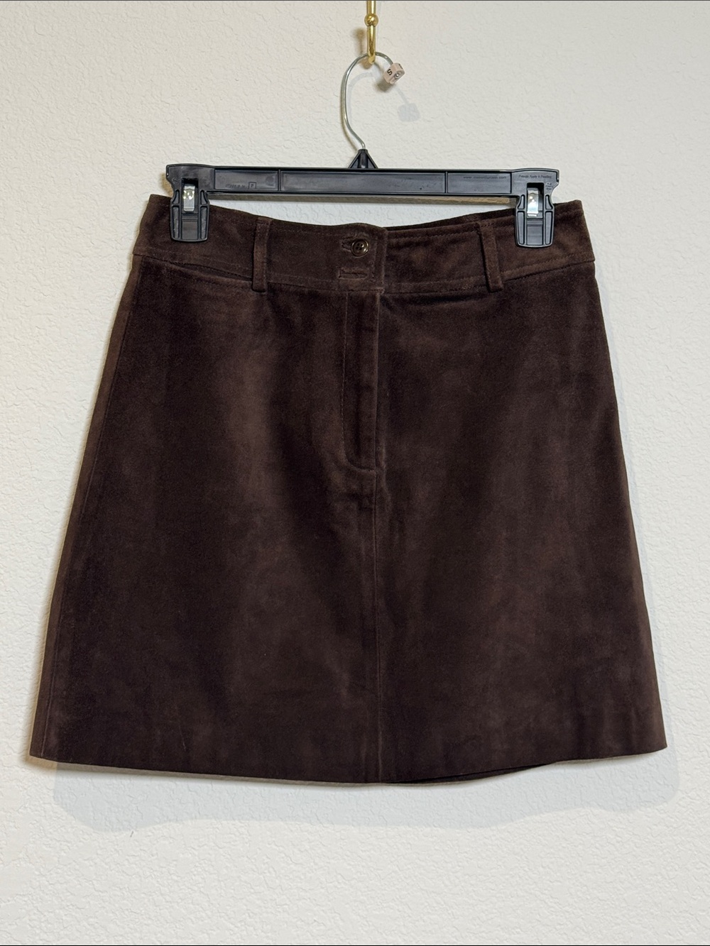 Vintage Ann Taylor Dark Brown Suede Mini Skirt